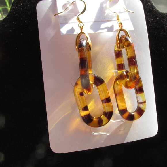 18K Gold Plated Tortoise Earrings - Picture 1 of 4